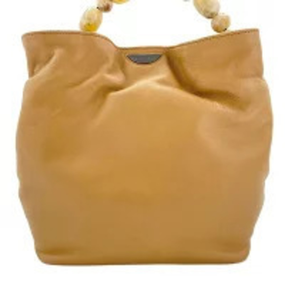 Christian Dior Leather Maris Pearl Handbag Beige Cream